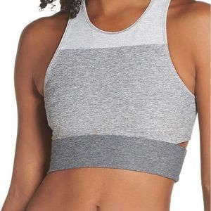 Outdoor Voices Tri-Tone Slashback Crop Top, size L